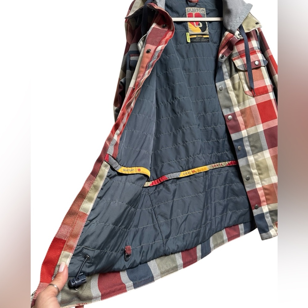 Burton Snowboard Multicolor Plaid Jacket with Hood - Picture 7 of 9